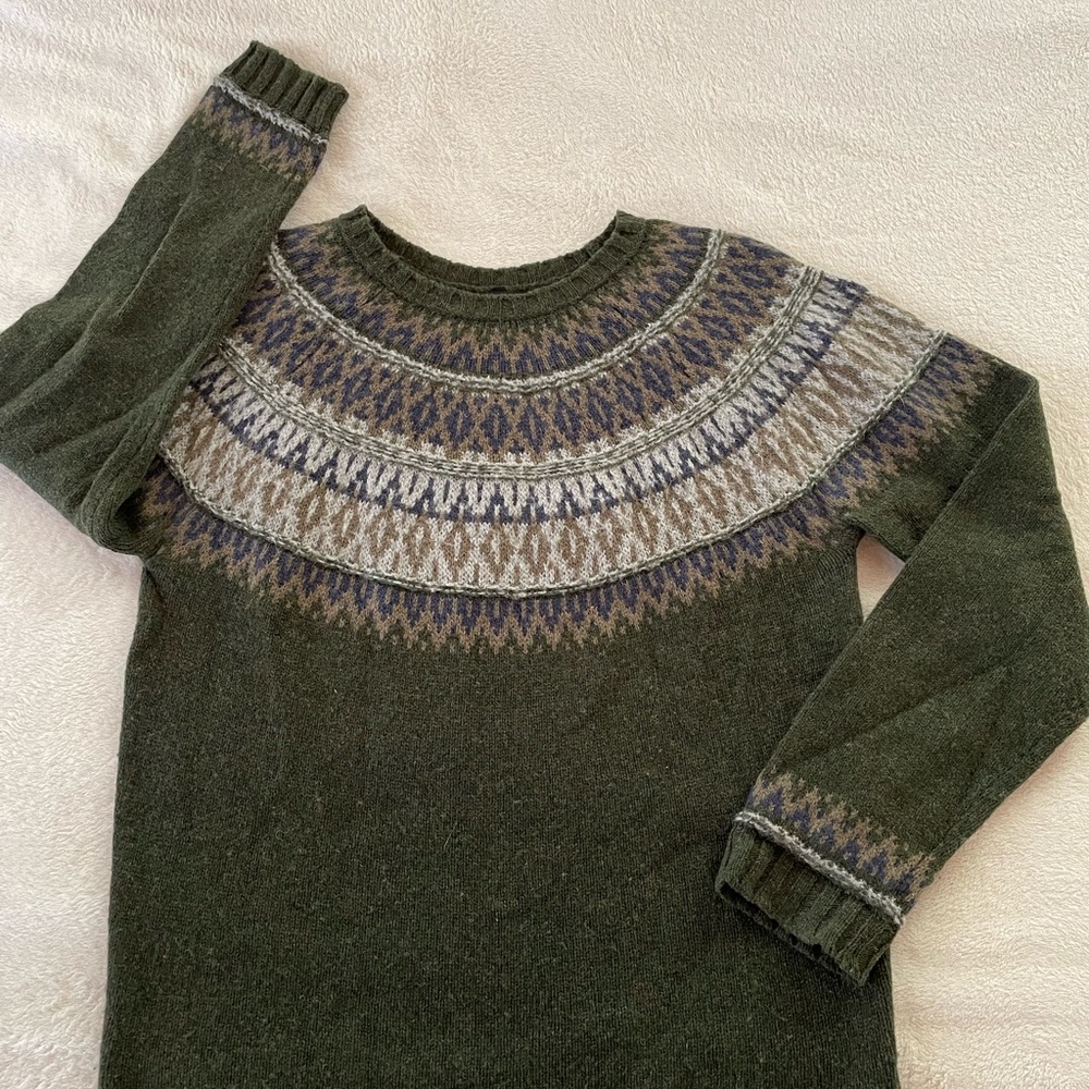 Benetton Nordic Knit Sweater Pullover Ski Apres